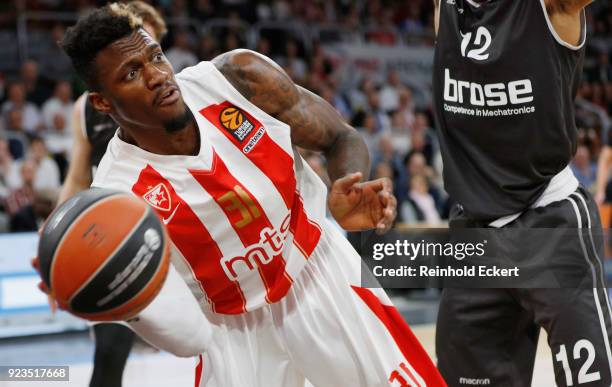 Dylan Ennis, #31 of Crvena Zvezda mts Belgrade in action during the 2017/2018 Turkish Airlines EuroLeague Regular Season Round 23 game between Brose...