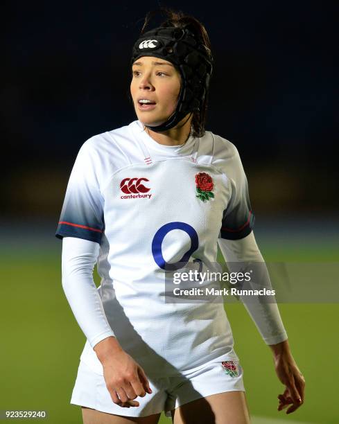 Kelly Smith of England in action on her England debut during the Natwest Women's Six Nations match between Scotland Women and England Women at...