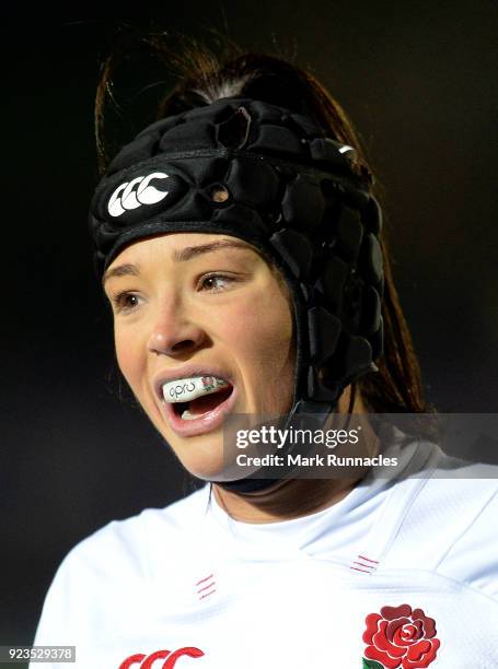 Kelly Smith of England in action on her England debut during the Natwest Women's Six Nations match between Scotland Women and England Women at...