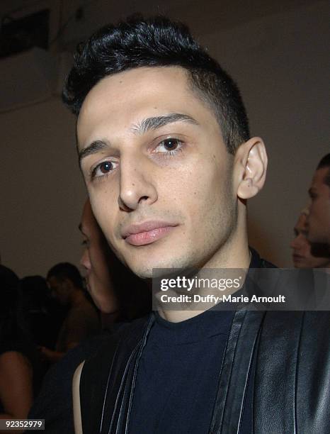 Designer Rad Hourani poses backstage at Rad Hourani Spring 2009 at Openhouse Gallery on September 12, 2008 in New York City.