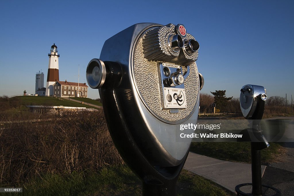 Montauk Point LIghthouse and binoccular