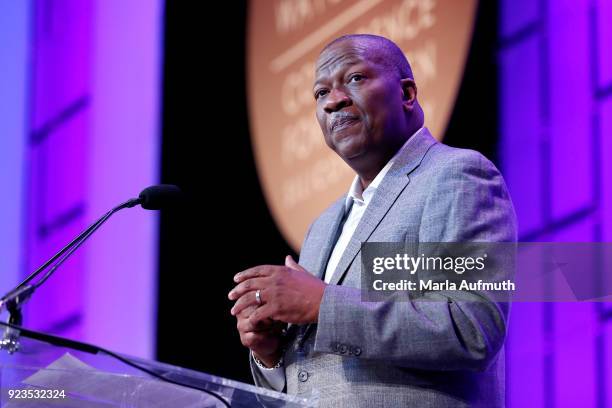 Chief diversity and inclusion officer, Dell, Brian K. Reaves speaks onstage at the Watermark Conference for Women 2018 at San Jose Convention Center...