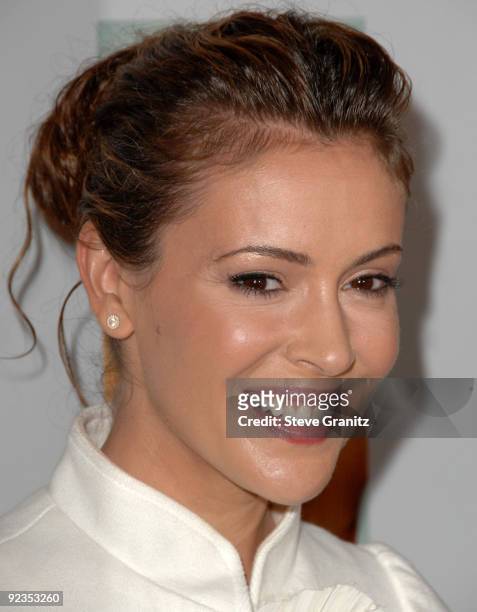 Alyssa Milano arrives to the Laura Day Book Launch Party For "How To Rule The World From Your Couch" at STK on October 19, 2009 in Los Angeles,...