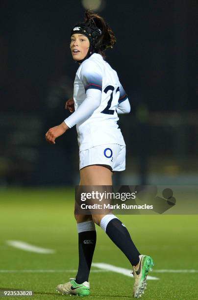 Kelly Smith of England in action on her England debut during the Natwest Women's Six Nations match between Scotland Women and England Women at...