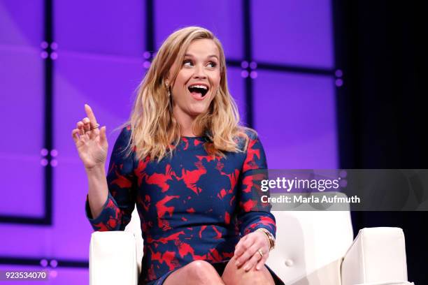 Actor/producer/activist Reese Witherspoon speaks onstage at the Watermark Conference for Women 2018 at San Jose Convention Center on February 23,...