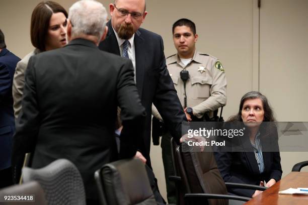 Louise Anna Turpin , who along with David Allen Turpin is accused of abusing and holding 13 of their children captive, appears in court on February...