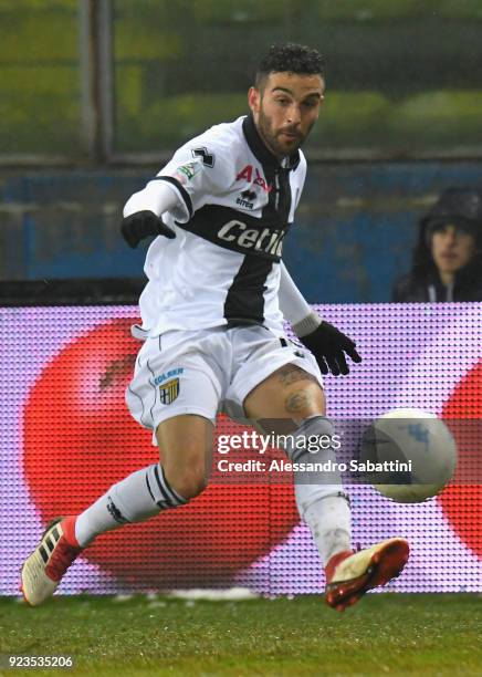 Roberto Insigne of Parma Calcio in action during the serie B match between Parma Calcio and Venezia FC at Stadio Ennio Tardini on February 23, 2018...