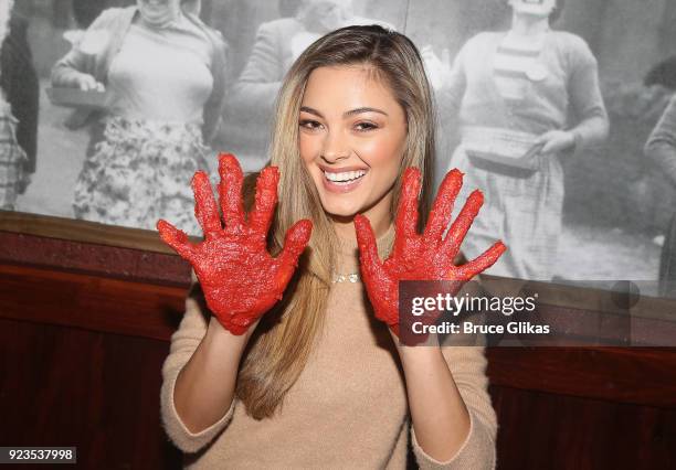 Miss Universe 2017 Demi-Leigh Nel-Peters visits Buca di Beppo Times Square on February 22, 2018 in New York City.