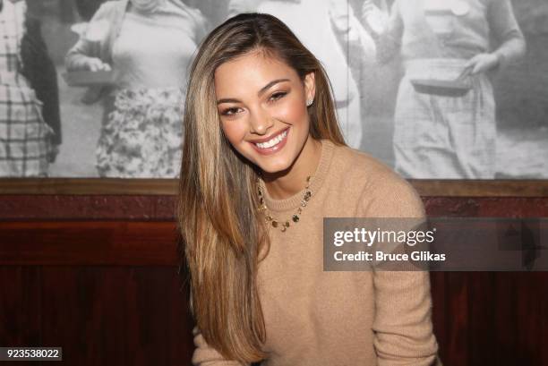 Miss Universe 2017 Demi-Leigh Nel-Peters visits Buca di Beppo Times Square on February 22, 2018 in New York City.