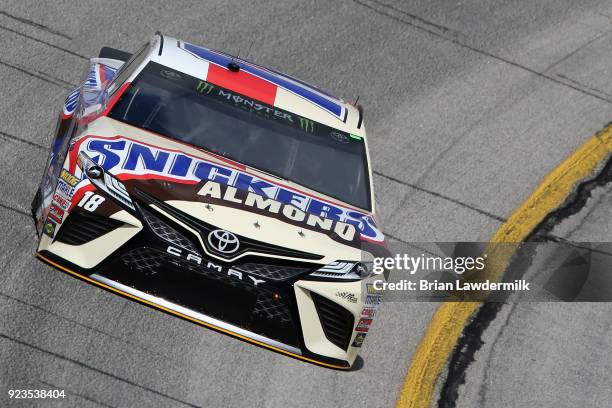 Kyle Busch, driver of the Snickers Almond Toyota, practices for the Monster Energy NASCAR Cup Series Folds of Honor QuikTrip 500 at Atlanta Motor...