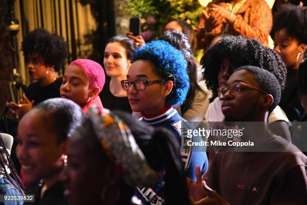 Guests listen during a panel as Instagram celebrates #BlackGirlMagic and #BlackCreatives on February 23, 2018 in New York City.