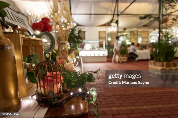 party decors inside a gazebo - luxury tent stock pictures, royalty-free photos & images