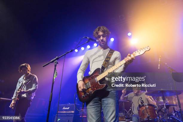 Alex Ruggiero, Jake Daniels and Brian Moroney of Airways perform on stage at O2 ABC Glasgow on February 23, 2018 in Glasgow, Scotland.