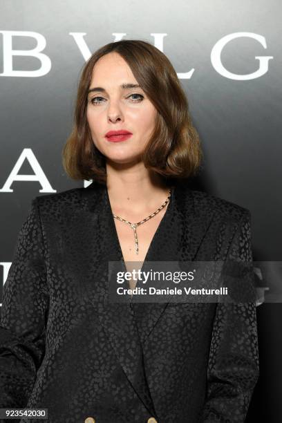 Candela Pelizza attends Bulgari FW 2018 Dinner Party on February 23, 2018 in Milan, Italy.