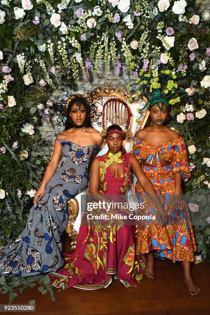 The Three Dope Queens," models wearing braids styled by Susy Oludele pose as Instagram celebrates #BlackGirlMagic and #BlackCreatives on February 23,...