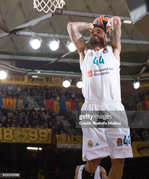 Jeffery Taylor, #44 of Real Madrid in action during the 2017/2018 Turkish Airlines EuroLeague Regular Season game between FC Barcelona Lassa and Real...