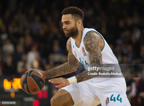 Jeffery Taylor, #44 of Real Madrid in action during the 2017/2018 Turkish Airlines EuroLeague Regular Season game between FC Barcelona Lassa and Real...