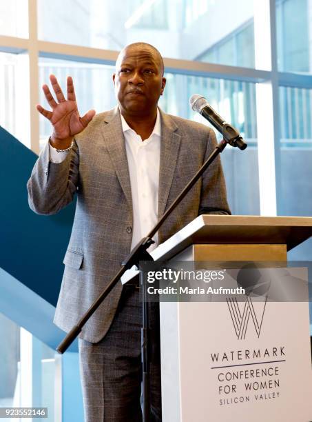 Chief diversity and inclusion officer, Dell, Brian K. Reaves speaks at the Watermark Conference for Women 2018 at San Jose Convention Center on...