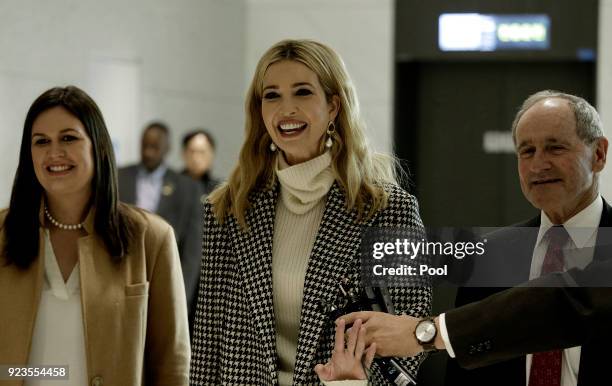 Ivanka Trump, advisor to and daughter of U.S. President Donald Trump, arrives at Incheon International Airport on February 23, 2018 in Seoul, South...