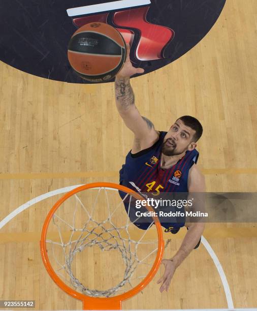 Adrien Moerman, #45 of FC Barcelona Lassa in action during the 2017/2018 Turkish Airlines EuroLeague Regular Season game between FC Barcelona Lassa...