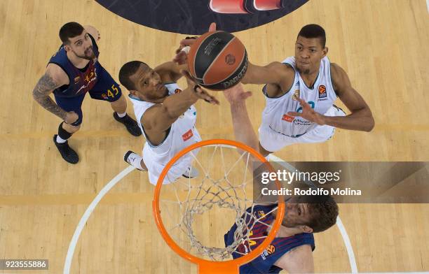 Anthony Randolph, #3 of Real Madrid and Walter Tavares, #22 in action during the 2017/2018 Turkish Airlines EuroLeague Regular Season game between FC...