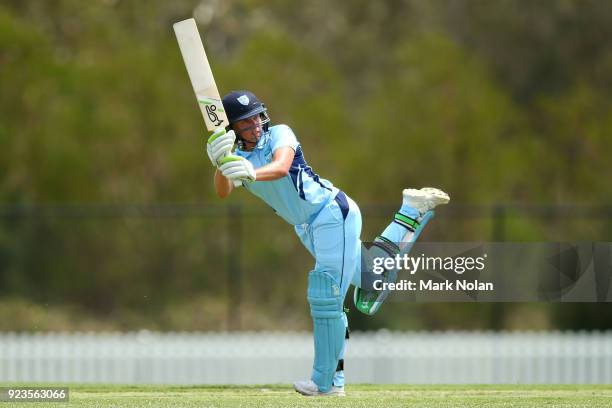 Allyssa Healy of NSW bats during the WNCL Final match between New South Wales and Western Australia at Blacktown International Sportspark on February...