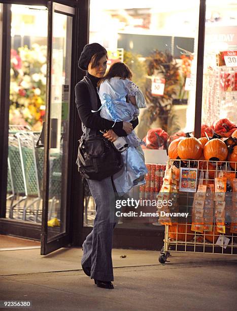 Katie Holmes and Suri Cruise go Halloween shopping at Jo-Ann Fabrics & Crafts on October 26, 2009 in Burlington, Massachusetts.