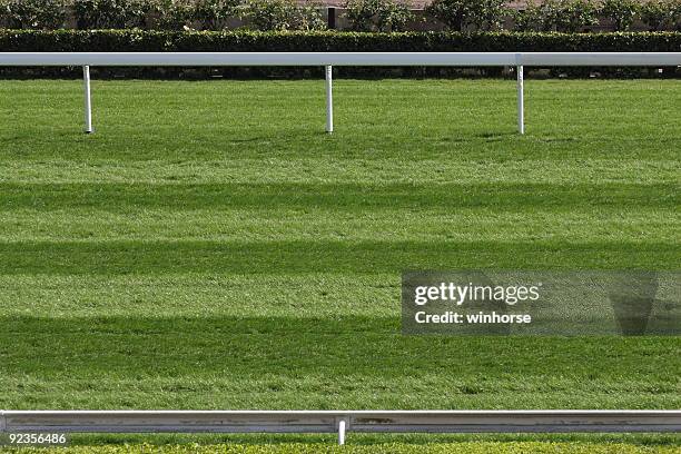 horse racing track - horse racecourse stock-fotos und bilder