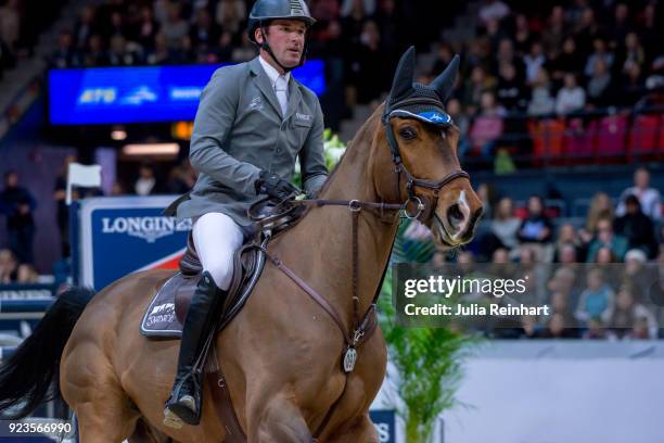 German equestrian Philipp Weishaupt on Chacon rides in in the qualifying competition for the Gothenburg Grand Prix during the Gothenburg Horse Show...