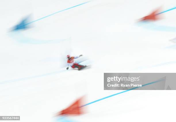 Sylvain Dufour of France competes during the Men's Parallel Giant Slalom Elimination Run on day fifteen of the PyeongChang 2018 Winter Olympic Games...
