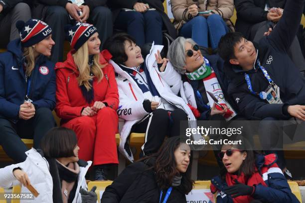 Executive board member Angela Ruggiero, Ivanka Trump, South Korean first lady Kim Jung-sook and South Korean foreign minister Kang Kyung-wha attend...