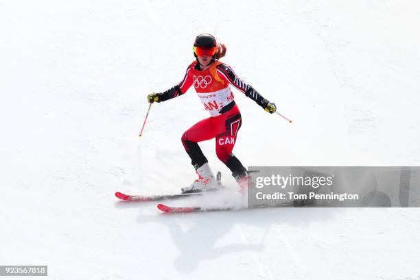 Erin Mielzynski of Canada competes during the Alpine Team Event 1/8 Finals on day 15 of the PyeongChang 2018 Winter Olympic Games at Yongpyong Alpine...