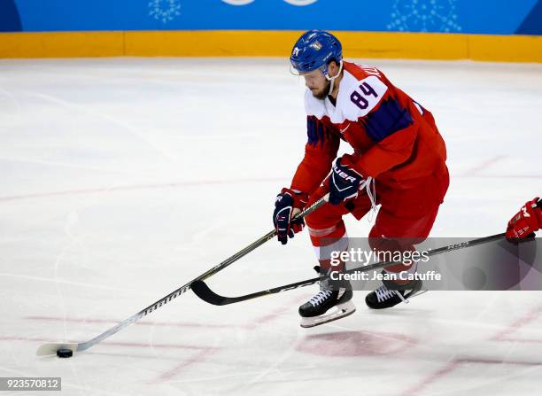 Tomas Kundratek of Czech Republic during Men's Semifinal ice hockey match between the Czech Republic and Olympic Athletes from Russia on day fourteen...