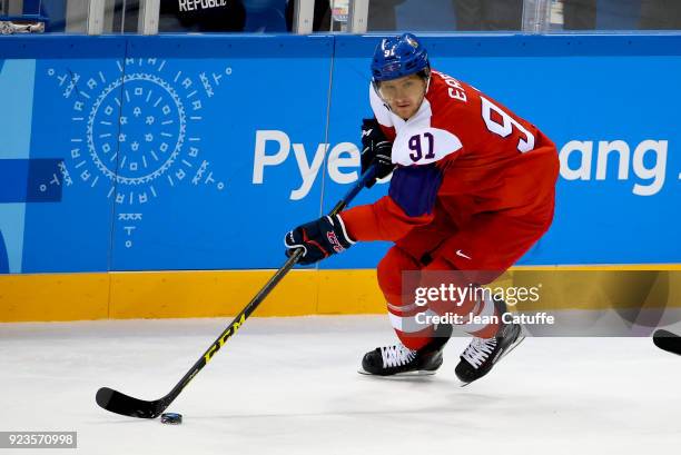 Martin Erat of Czech Republic during Men's Semifinal ice hockey match between the Czech Republic and Olympic Athletes from Russia on day fourteen of...