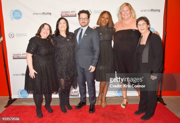Melissa Silverstein, Barbara Kopple, J.J. Abrams, Amma Asante, Bridget Everett and Kathryn Kolbert attend the 2018 Athena Film Festival Awards...