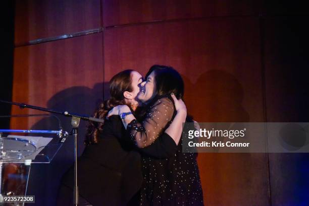 Kristi Jacobson and Barbara Kopple attend the 2018 Athena Film Festival Awards Ceremony at The Diana Center At Barnard College on February 23, 2018...