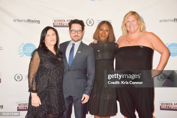 Barbara Kopple, J.J. Abrams, Amma Asante, and Bridget Everett attend the 2018 Athena Film Festival Awards Ceremony at The Diana Center At Barnard...