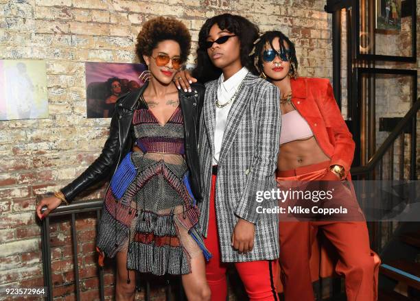 Shavone Charles and DJs Coco & Breezy attend as Instagram celebrates #BlackGirlMagic and #BlackCreatives on February 23, 2018 in New York City.