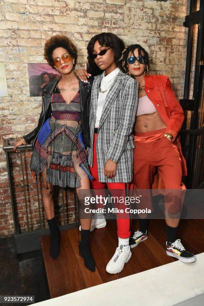 Shavone Charles and DJs Coco & Breezy attend as Instagram celebrates #BlackGirlMagic and #BlackCreatives on February 23, 2018 in New York City.