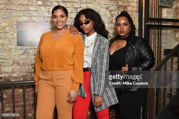 Ashley Tucker, Shavone Charles, and Jessica Freitas attend as Instagram celebrates #BlackGirlMagic and #BlackCreatives on February 23, 2018 in New...
