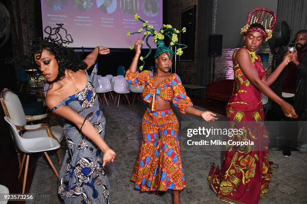 The Three Dope Queens," models wearing braids styled by Susy Oludele, pose as Instagram celebrates #BlackGirlMagic and #BlackCreatives on February...