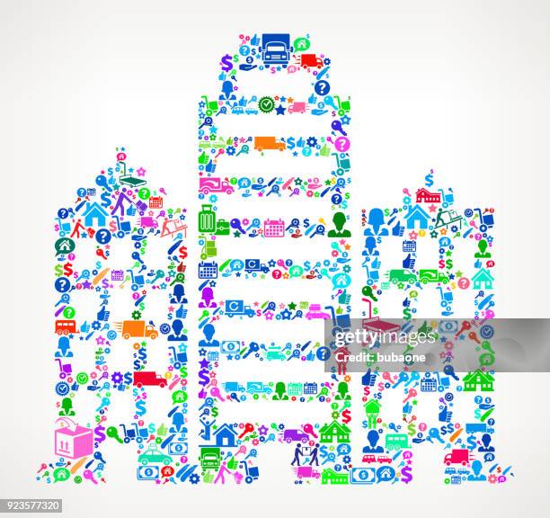 building moving and relocation icon pattern - office movers stock illustrations