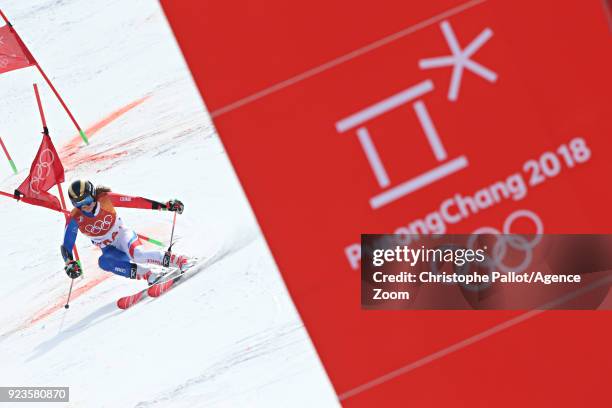Adeline Baud Mugnier of France competes during the Alpine Skiing National Team Event at Yongpyong Alpine Centre on February 24, 2018 in...