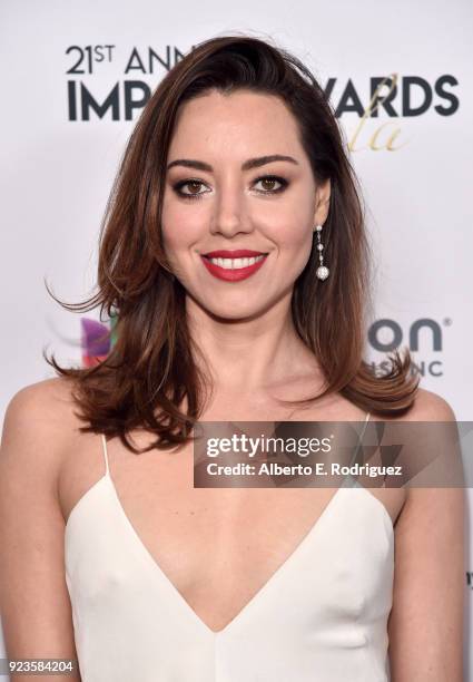 Aubrey Plaza attends the 21st annual NHMC Impact Awards Gala at Regent Beverly Wilshire Hotel on February 23, 2018 in Beverly Hills, California.