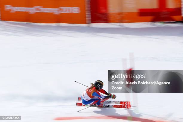 Adeline Baud Mugnier of France competes during the Alpine Skiing National Team Event at Yongpyong Alpine Centre on February 24, 2018 in...