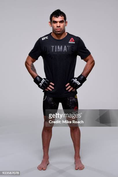 Renan Barao of Brazil poses for a portrait during a UFC photo session on February 21, 2018 in Orlando, Florida.