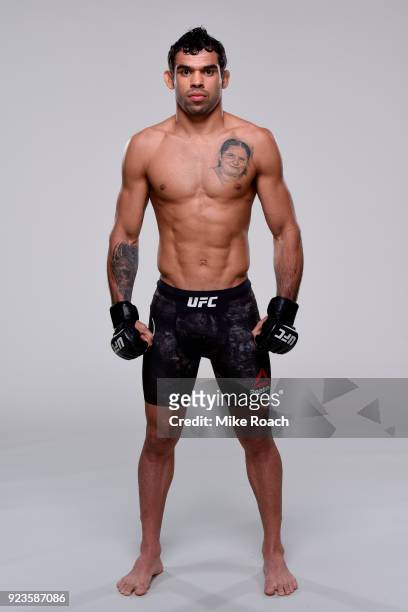 Renan Barao of Brazil poses for a portrait during a UFC photo session on February 21, 2018 in Orlando, Florida.