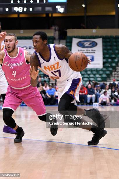 Archie Goodwin of the Northern Arizona Suns handles the ball against the Texas Legends during the NBA G-League on February 23, 2018 at the Dr. Pepper...