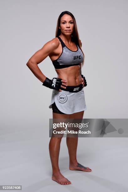 Marion Reneau of Brazil poses for a portrait during a UFC photo session on February 21, 2018 in Orlando, Florida.