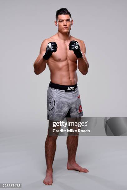 Alan Jouban poses for a portrait during a UFC photo session on February 21, 2018 in Orlando, Florida.